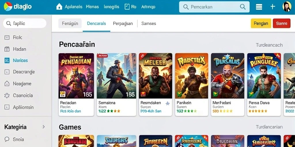 Tampilan awal yang menarik dan user-friendly.