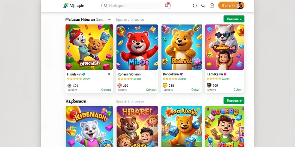 Tampilan awal KERANGWIN dengan pilihan permainan.