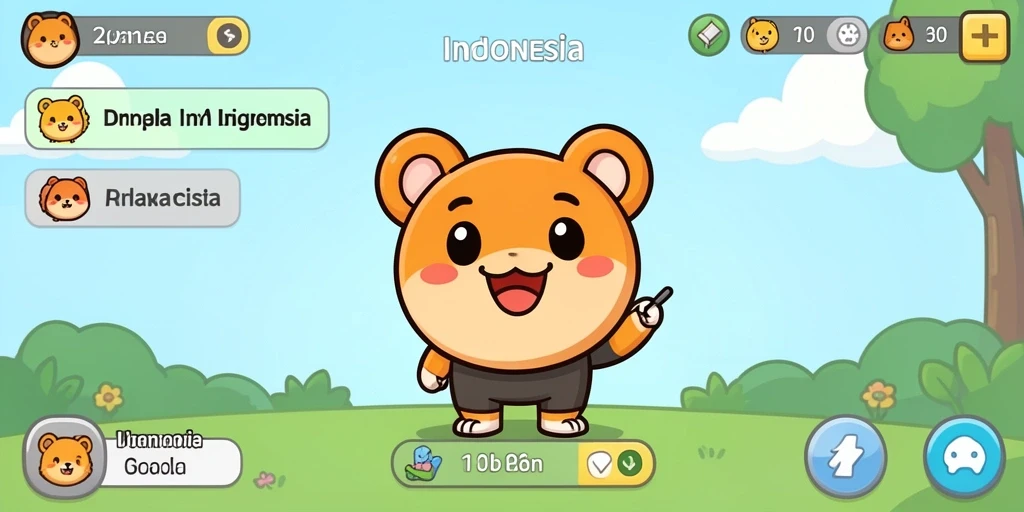 Screenshot menampilkan karakter utama dalam petualangan.